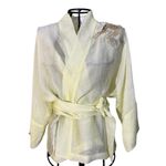 Kimono Kilua Crepe Amarelo-limão Dragão Folk2 Amarelo