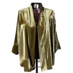 Kimono Jin Veludo Verde Militar Dragão Folk2 Amarelo