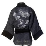 Kimono O Dragão nos Jardins Suspensos Tulipa Negra (Queen of Night) Dragão Gênesis