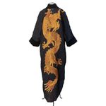 Kimono O Dragão nos Jardins Suspensos Tulipa Negra (Queen of Night) Dragão Metálico Cobre