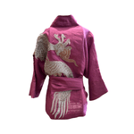 Kimono Yang Linho Pitaya Abraço Do Dragão Prata
