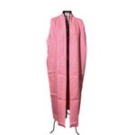 Kimono Yin Linho Rosa Vibrante Dragão Prata-Rosê