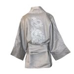 Kimono Yang Linho Fendi Dragão Ancestral Prata