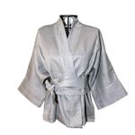 Kimono Yang Linho Fendi Dragão Ancestral Prata