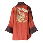 Kimono Yang Linho Coleção Terras Patchwork4 Dragão Folk1