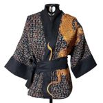Kimono Yang Tweed e Linho Caminhos1 Abraço do Dragão Cobre
