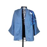 Kimono Yang Linho Denim Abraço do Dragão Azul