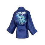 Kimono Yang Linho Denim2 Dragão Folk1 Aqua