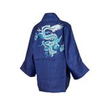 Kimono Yang Linho Denim2 Dragão Folk1 Aqua
