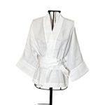 Kimono Yang Linho Branco Dragões-do-Mar Brancos Metalizados