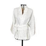 Kimono Yang Linho Off-White Dragão Gênesis Vermelho
