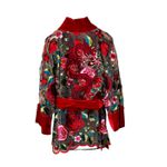 Kimono Yang O Dragão nos Jardins Suspensos Tule Rendado Roseira
