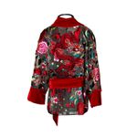 Kimono Yang O Dragão nos Jardins Suspensos Tule Rendado RoseiraII