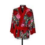Kimono Yang O Dragão nos Jardins Suspensos Tule Rendado RoseiraII