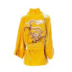 Kimono Jin Veludo Amarelo-Ouro Dragão Folk1