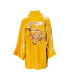 Kimono Jin Veludo Amarelo-Ouro Dragão Folk1