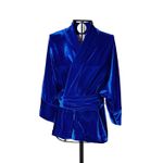 Kimono Jin Veludo Azul Royal Vibrante Dragão Genesis Azul