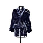 Kimono Jin Veludo Cinza-Frio Dragão Folk2 Cinza