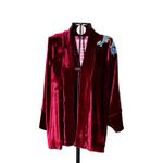 Kimono Jin Veludo Marsala Dragão Folk2 Azul