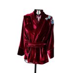 Kimono Jin Veludo Marsala Dragão Folk2 Azul