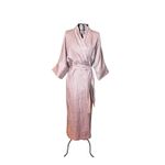 Kimono Yin-Yang Linho Rosa Vintage Dragão Gigante Prata-Rosê
