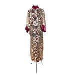 Kimono O Dragão nos Jardins Suspensos Tule Rendado Marsala