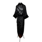 Kimono O Dragão nos Jardins Suspensos Tule Rendado Príncipe Negro