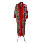Kimono O Dragão nos Jardins Suspensos Tule Rendado Roseira