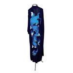 Kimono Hoshi Crepe Azul-Royal-Profundo Dragão Azul do Oriente