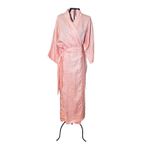 Kimono Yin-Yang Linho Rosa Claro Dragão Gigante Prata-Rosê