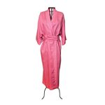 Kimono Yin-Yang Linho Rosa Vibrante Dragão Gigante Prata-Rosê
