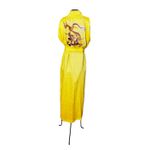Kimono Yin Linho Amarelo-Canário Dragão Folk1 Caramelo