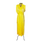Kimono Yin Linho Amarelo-Canário Dragão Folk1 Caramelo