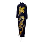 Kimono Tsuki Viscose Azul-Marinho Dragão do Fogo