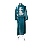 Kimono Yu Veludo Aqua Dragão Ancestral