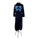 Kimono Yu Veludo Azul-Marinho Dragões Genesis Azuis
