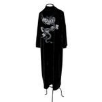 Kimono Yu Veludo Preto Dragão Gênesis Preto