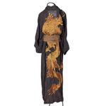 Kimono Nami Crepe Sépia Dragão Gigante Cobre