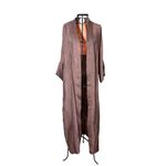Kimono Nami Crepe Mocha Dragão de Cobre - Coleção Terras