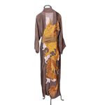 Kimono Nami Crepe Mocha Dragão de Cobre - Coleção Terras