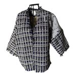 Kimono Yang Tweed Índigo Dragão Imperial Prata