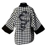 Kimono Yang Estampa “Pied de Poule” Dragão Gênesis