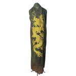 Kimono O Dragão nos Jardins Suspensos Liberty Gold Dragão Imperial Ouro