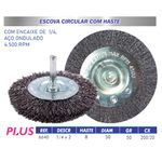 Escova Circular Aco com Haste 1/4x3'' - 75x10mm - LOTUS