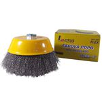 Escova Copo Aço Ondulado 152mm 6' Amarelo M14 Lotus