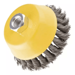 Escova Copo Aço Entrançado 4' 100MM Amarelo M14 Lotus