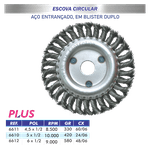Escova Circular Aço Entrançado 6x1/2" - Lotus