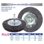 Escova Circular Aco com Haste 1/4x3'' - 75x10mm - LOTUS