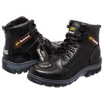 Kit Bota Motociclista Bootsland Masculina em Couro Moto Top + Carteira e Cinto!