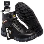 Kit Bota Motociclista Bootsland Masculina em Couro Moto Top + Carteira e Cinto!